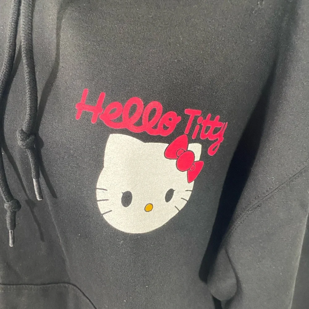ALF ASSHOLES LIVE FOREVER Hello Titty Hello Kitty Hoodie Sweatshirt Black L, XXL - Picture 10 of 14